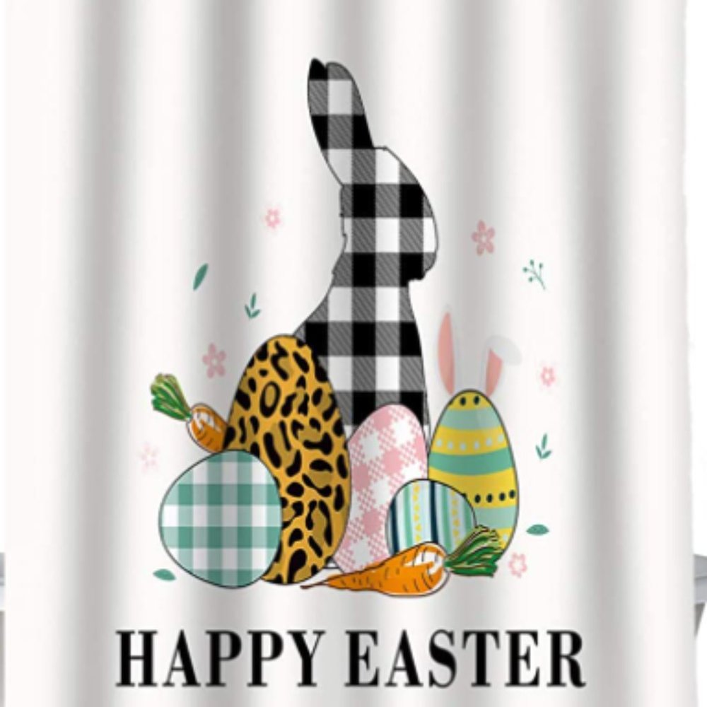 Happy Easter Shower Stall Curtain